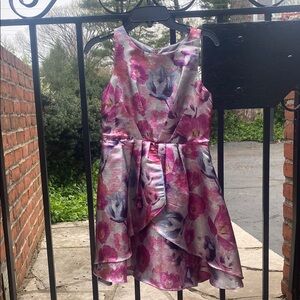 Floral Pink and Purple Kids Dress